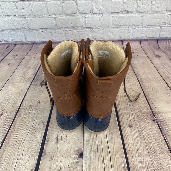 Sporto Sawyer Lace Up Rain Boots Brown/Blue - Picture 5 of 9